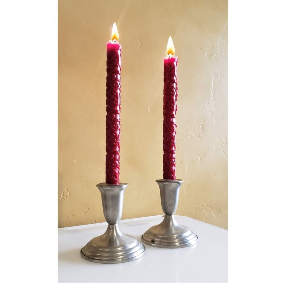 Vintage Pewter Candlestick Holders